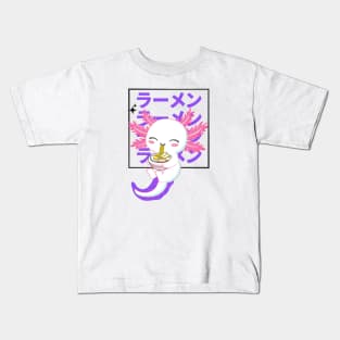 Axolotl Eating Ramen Kids T-Shirt